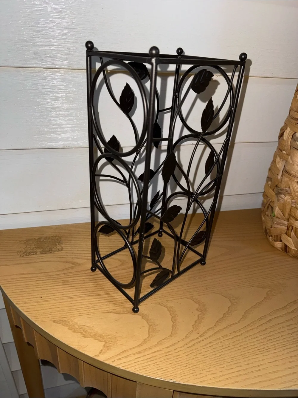 Decorative Metal Leaf Wine Stand - Dark Bronze